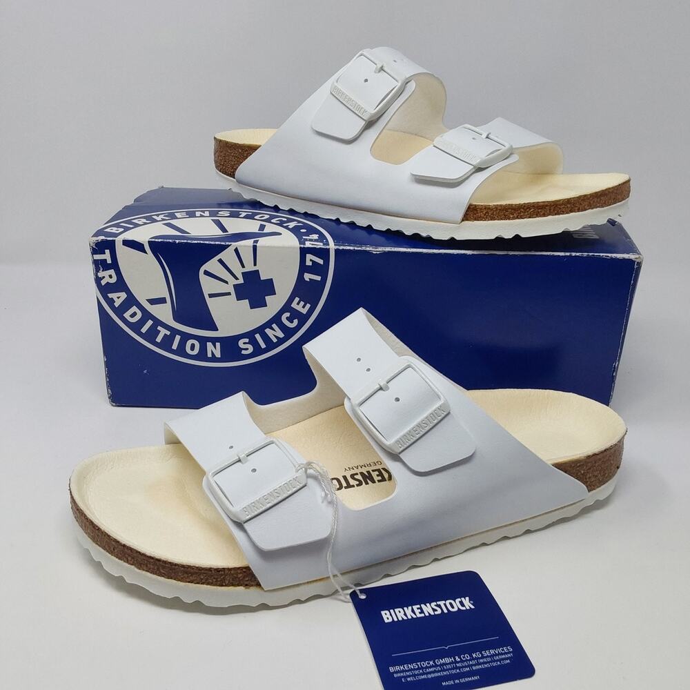 Birkenstock Arizona BS White Sandals Narrow Fit EU 41 US Women 10 New